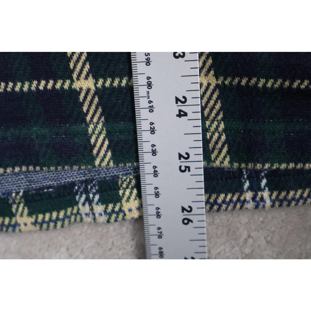 Woods & Gray Plaid Pullover Shirt Mens L Green Navy Tartan Long Sleeve - Picture 4 of 6